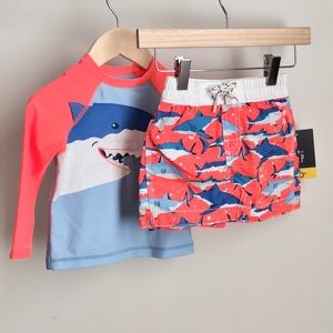 NWT Baby Gap Swim Trunks & Rash Guard Set 12-18 mo
